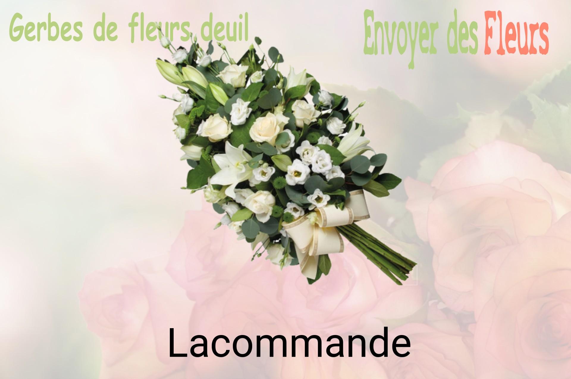Gerbe de fleurs de deuil livrée à Lacommande
